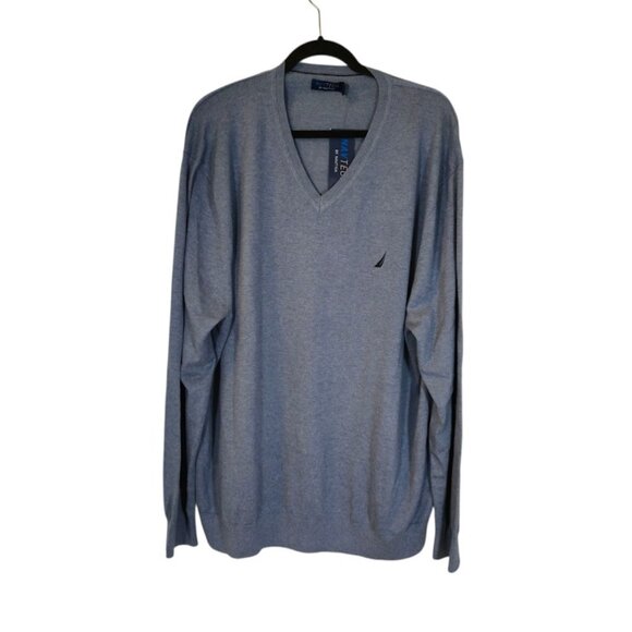 Navtech by Nautica NWT Mens Vneck Sweater Size 3XL Blue Preppy Business Casual - Picture 1 of 8